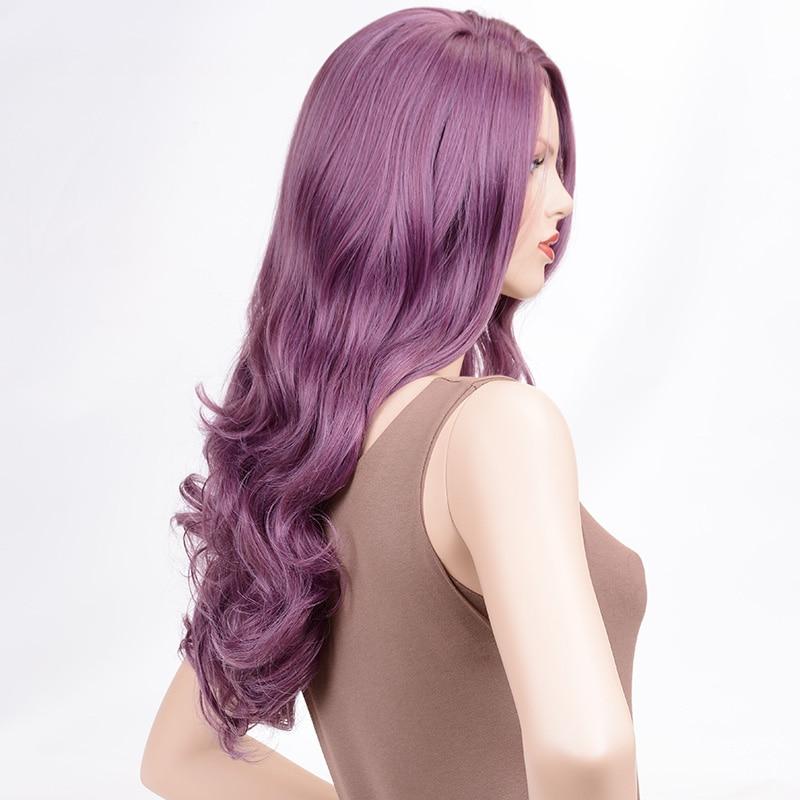 24 Inches Purple Long Wavy Wig, gallery view 3