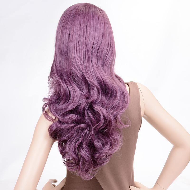 24 Inches Purple Long Wavy Wig, gallery view 4