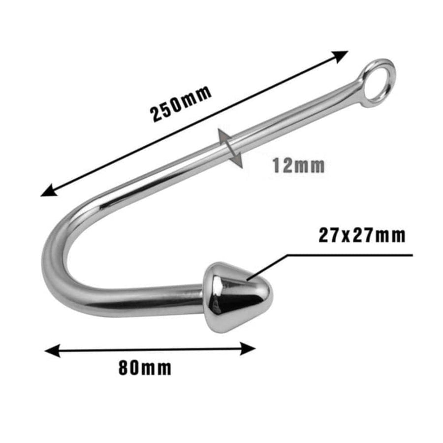 Metal Cone-Shaped Bead Anal Hook 9.84 Inches Long, gallery view 6