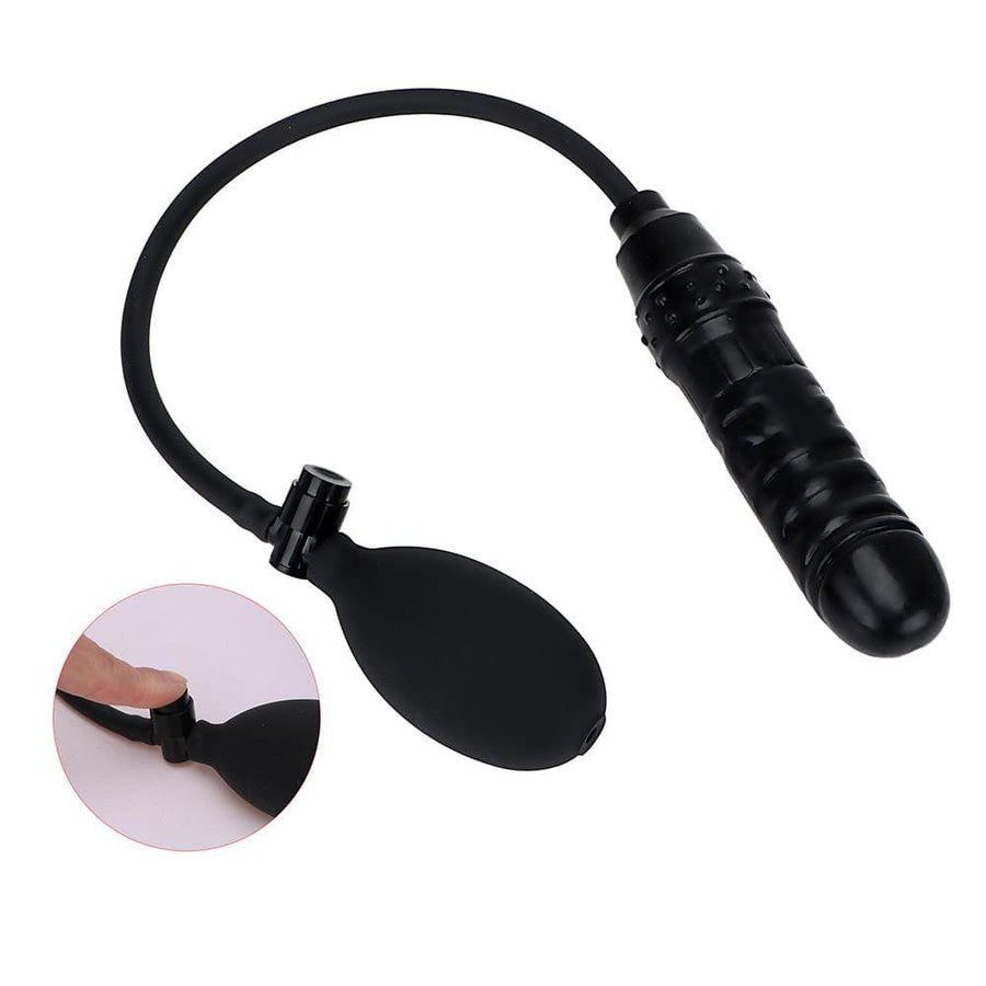 Black Pleasure Device Inflatable Dildo, gallery view 4