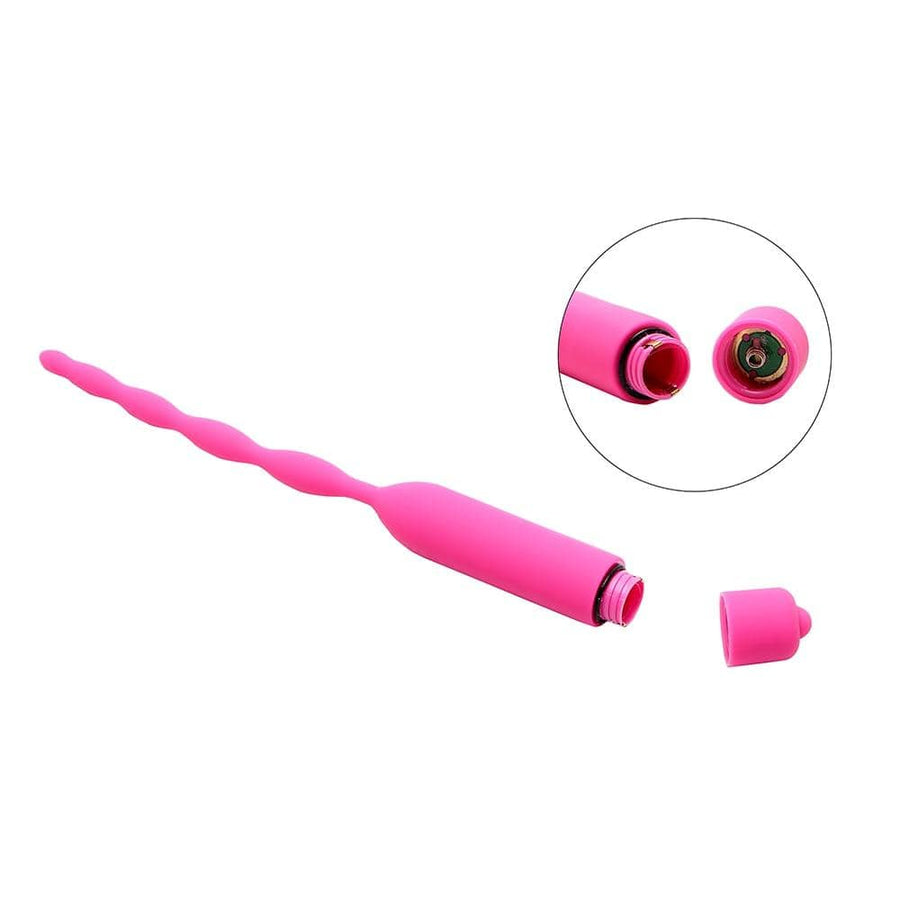 Hot Pink Vibrating Penis Plug BDSM, gallery view 2
