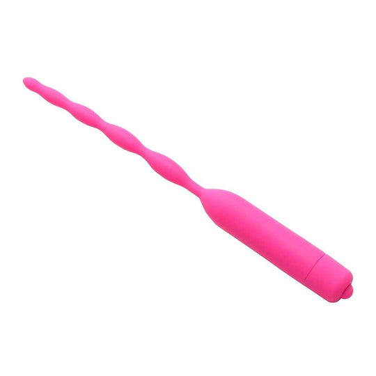 Hot Pink Vibrating Penis Plug BDSM product view