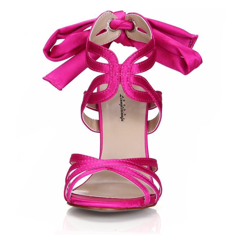 "Sissy Blanche" Satin Sandals, gallery view 3