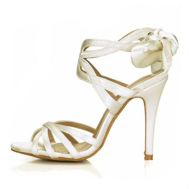"Sissy Blanche" Satin Sandals, gallery view 5
