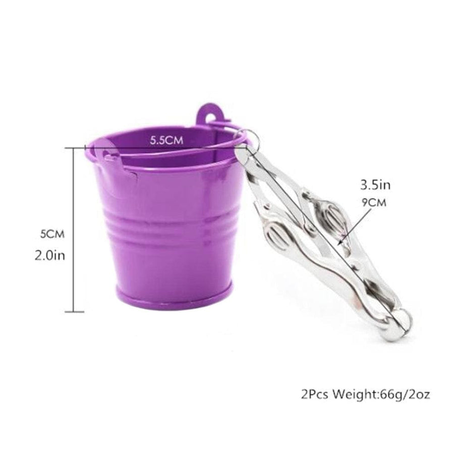 BDSM Colored Bucket Butterfly Nipple Clamps, gallery view 7