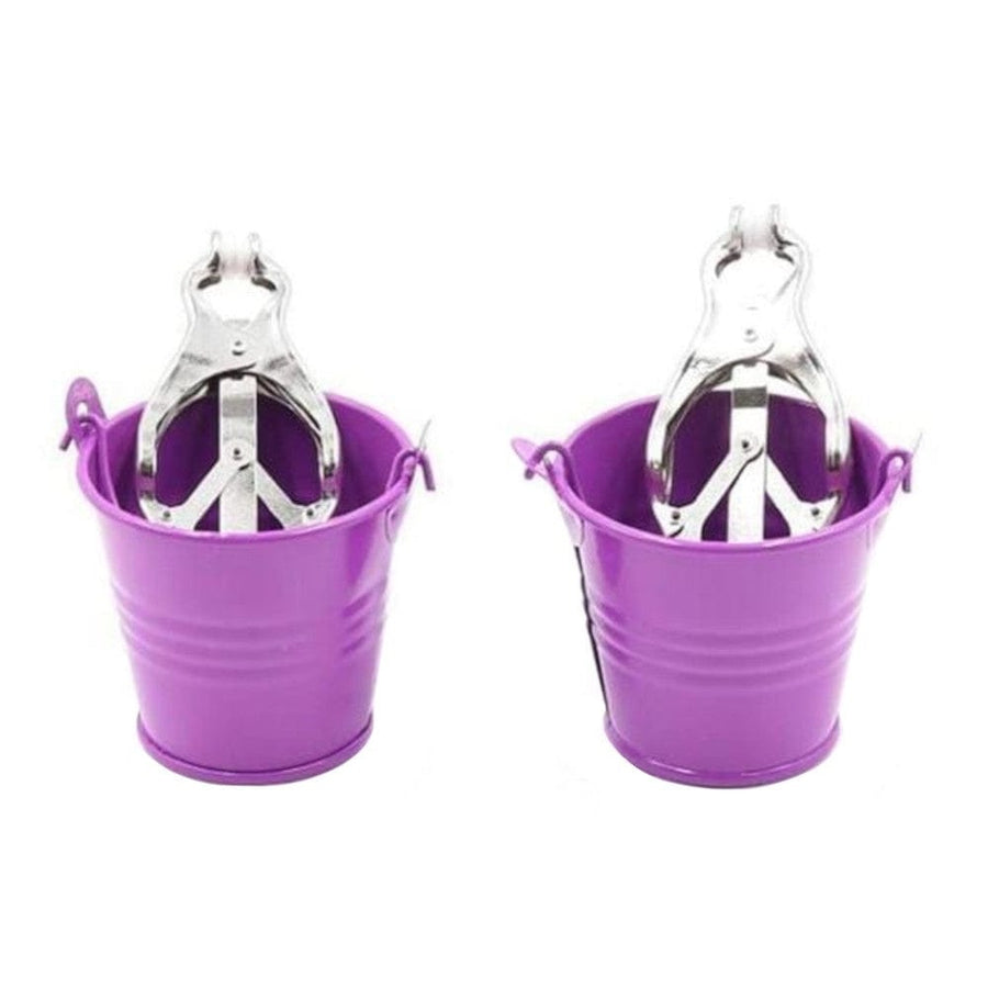 BDSM Colored Bucket Butterfly Nipple Clamps, gallery view 3