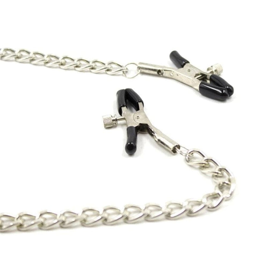 BDSM Leather Collar and Nipple Clamps, gallery view 8