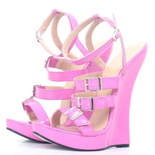 Load image into Gallery viewer, 18CM Pink Wedge Sandals
