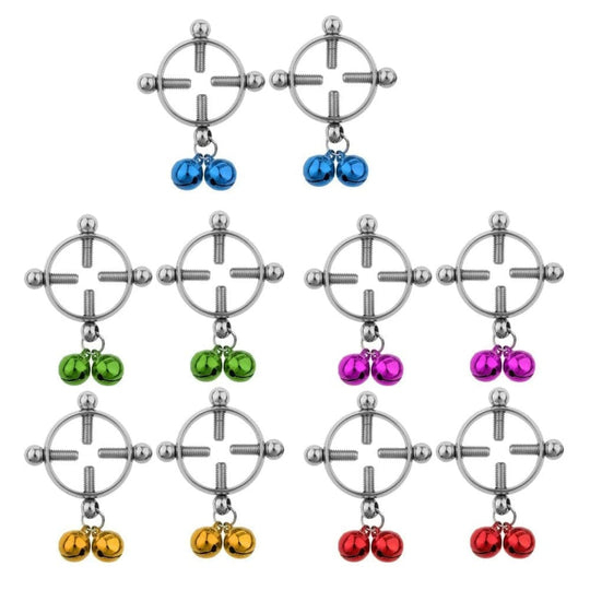 BDSM Colored Bell Pendant Nipple Screws product view