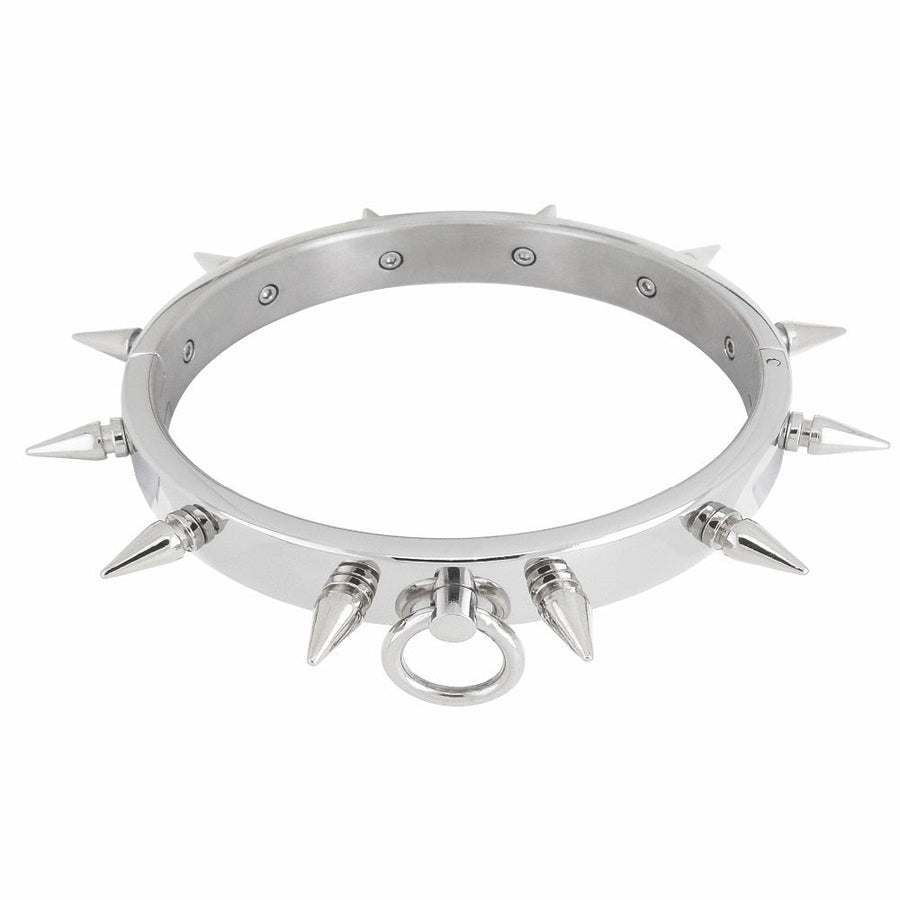 Submissive Spiked Choker Necklace BDSM DDLG product view