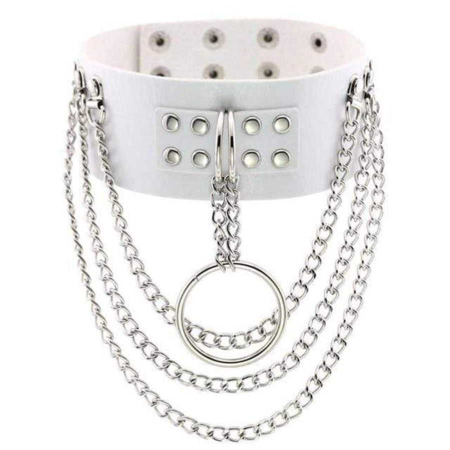 Multilayer Gothic Appeal Leather Choker, gallery view 2