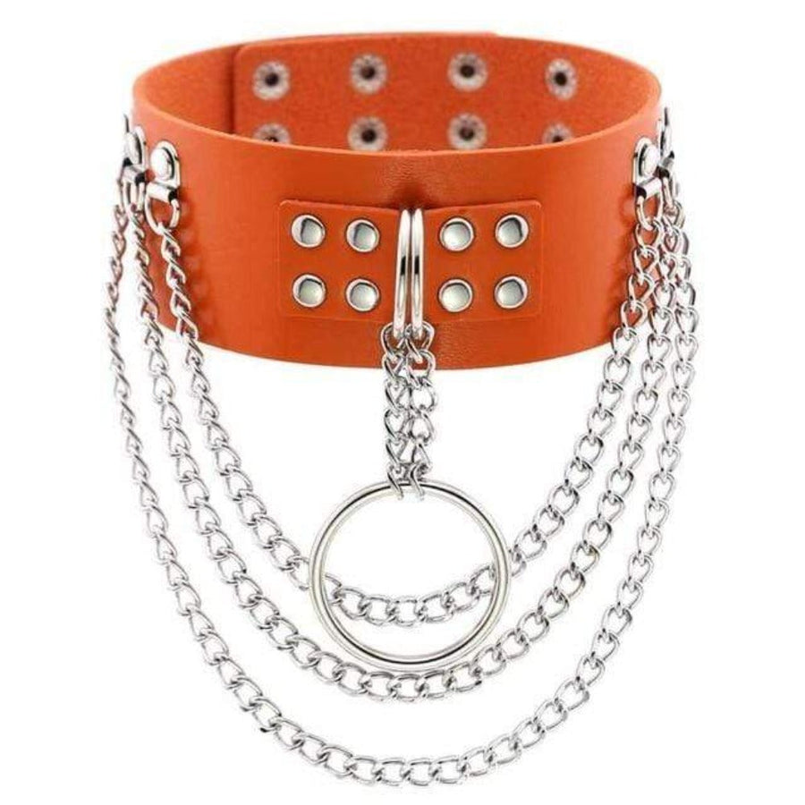 Multilayer Gothic Appeal Leather Choker, gallery view 8