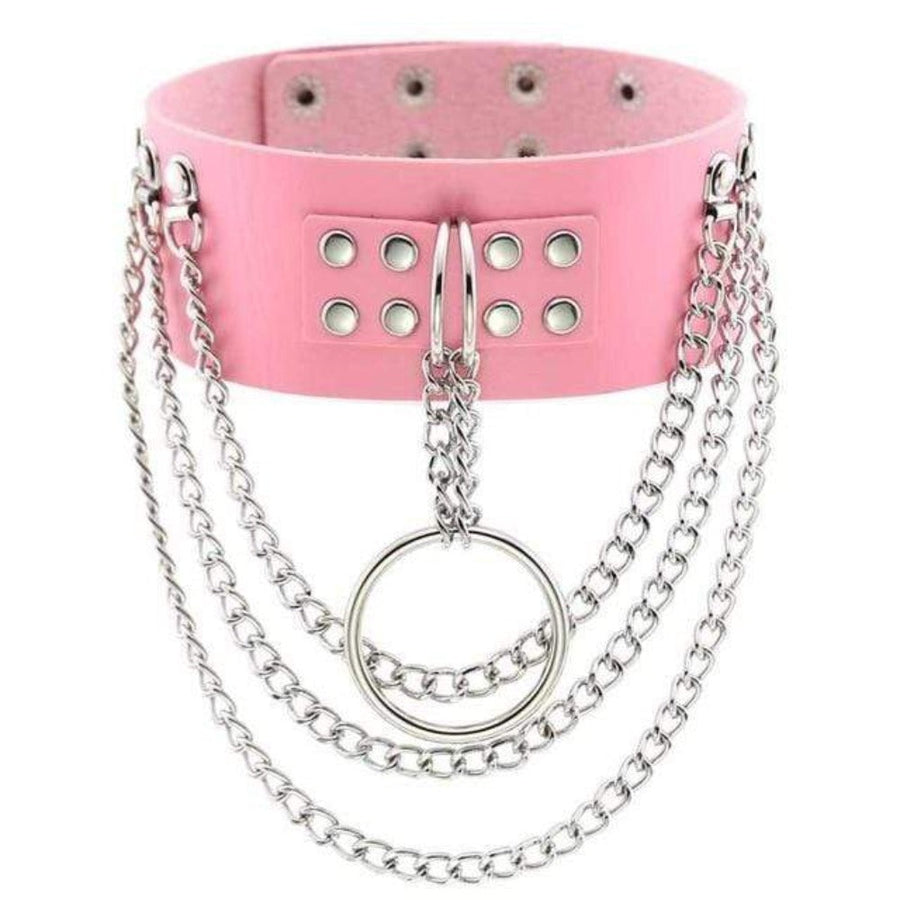 Multilayer Gothic Appeal Leather Choker, gallery view 4