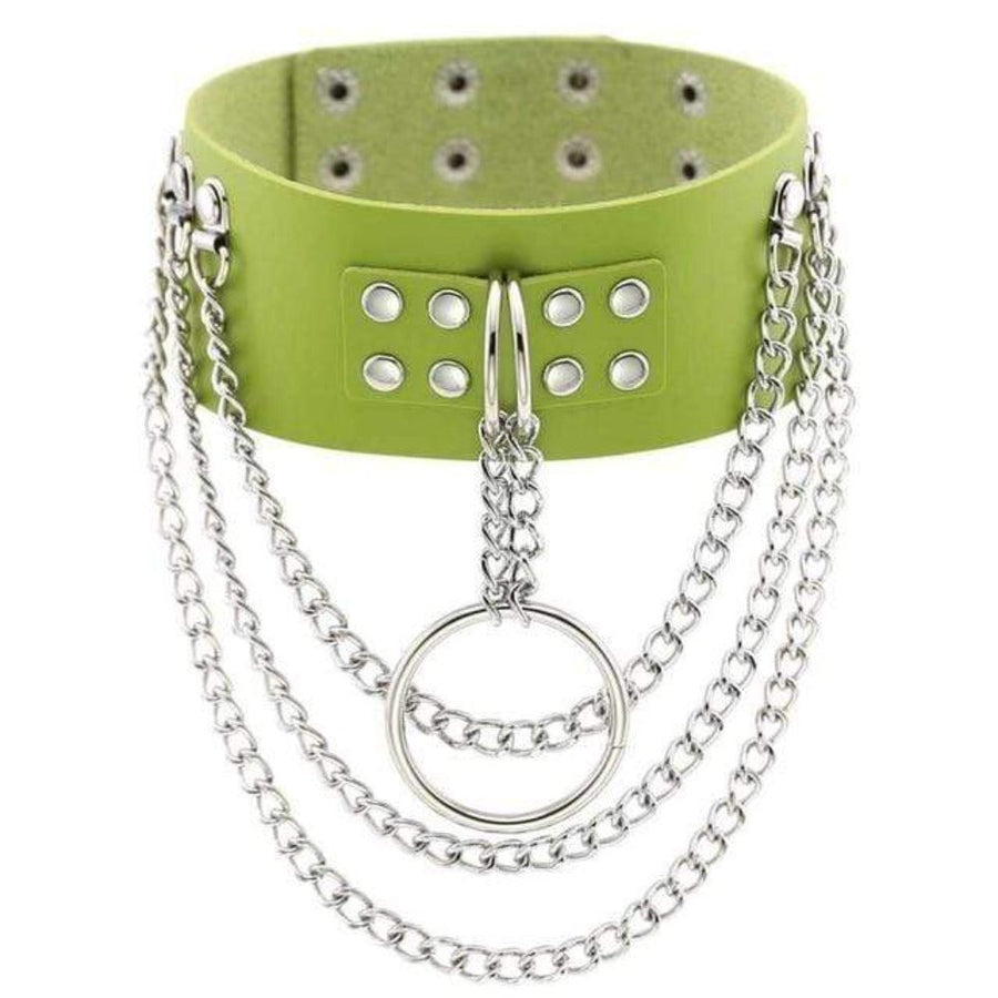 Multilayer Gothic Appeal Leather Choker, gallery view 15