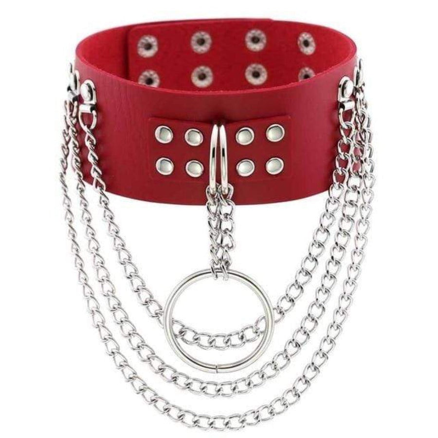 Multilayer Gothic Appeal Leather Choker, gallery view 12
