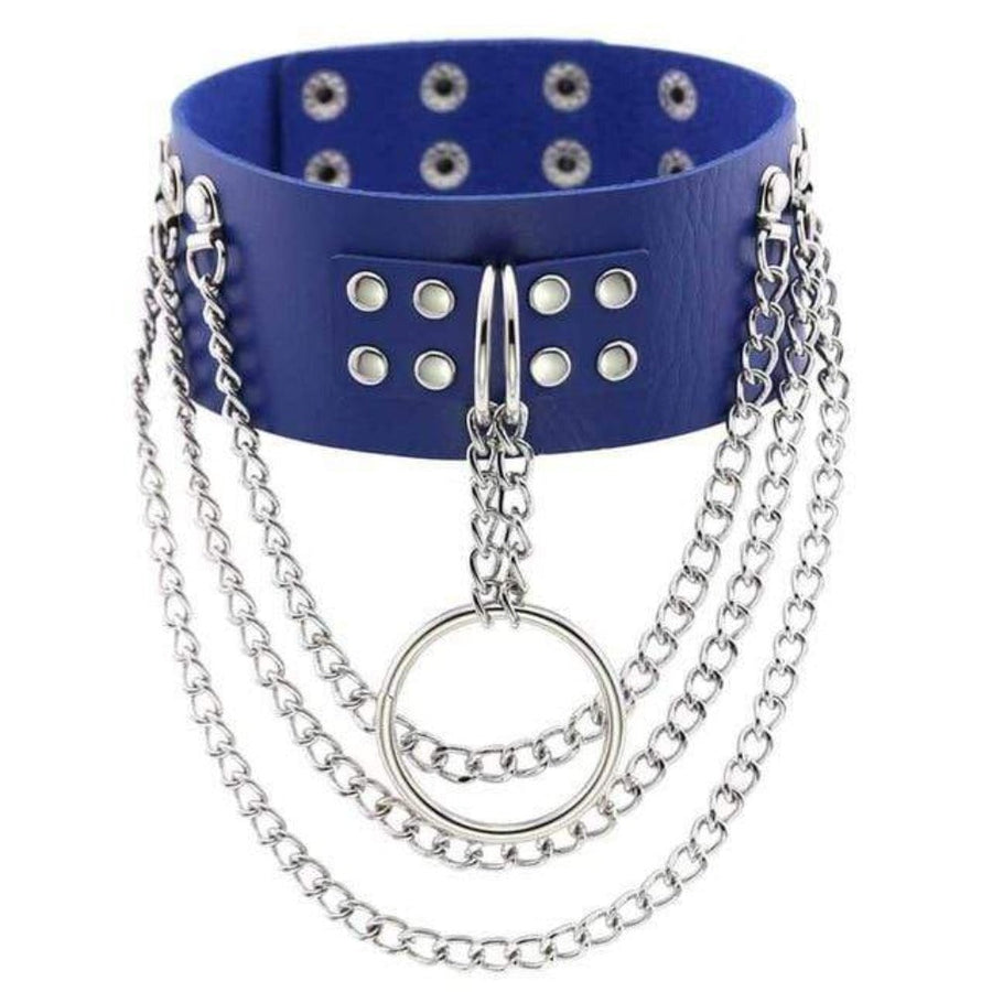 Multilayer Gothic Appeal Leather Choker, gallery view 6