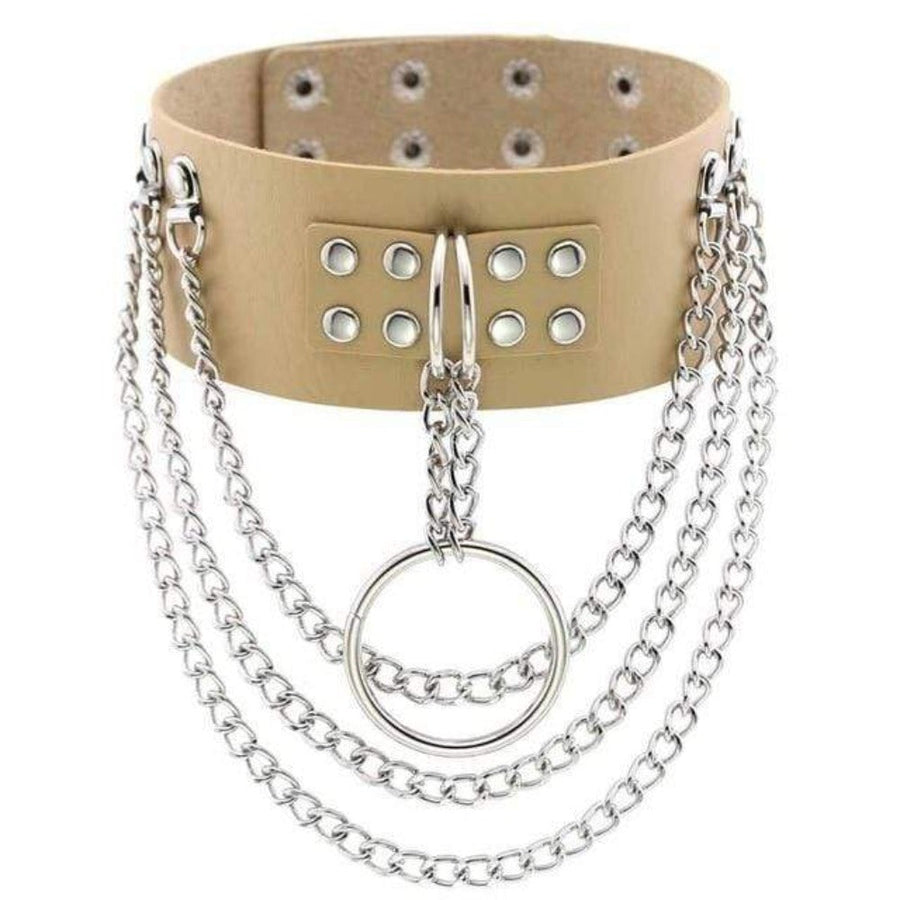 Multilayer Gothic Appeal Leather Choker, gallery view 10