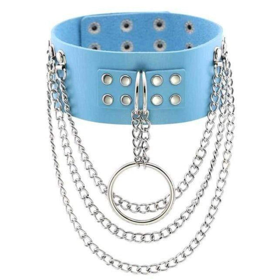 Multilayer Gothic Appeal Leather Choker, gallery view 3