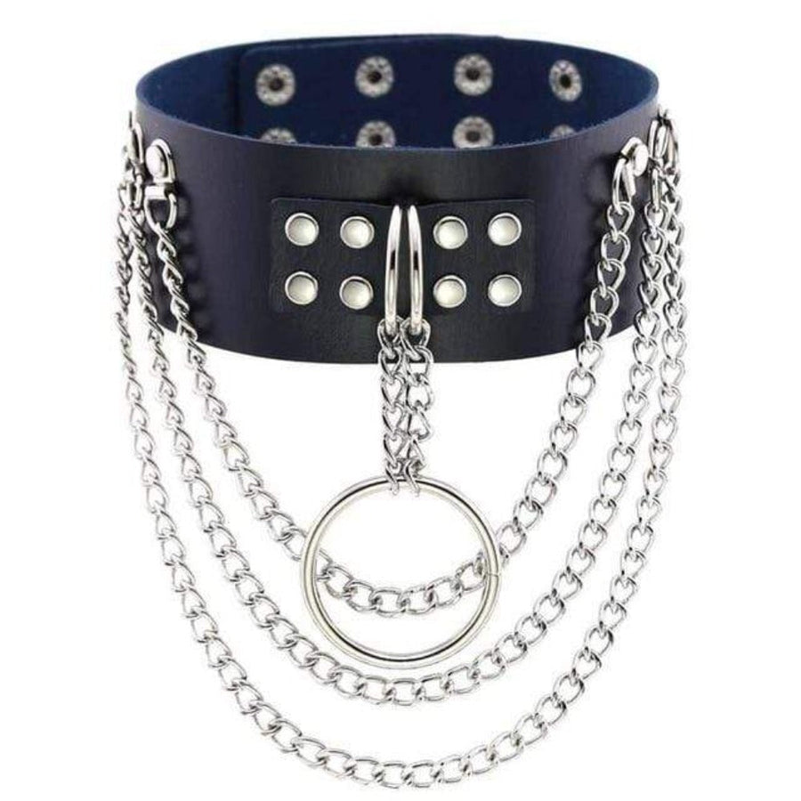 Multilayer Gothic Appeal Leather Choker, gallery view 11