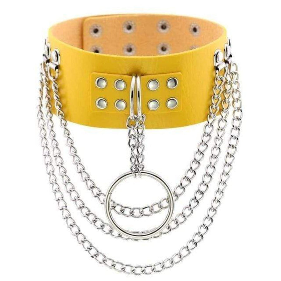 Multilayer Gothic Appeal Leather Choker, gallery view 14