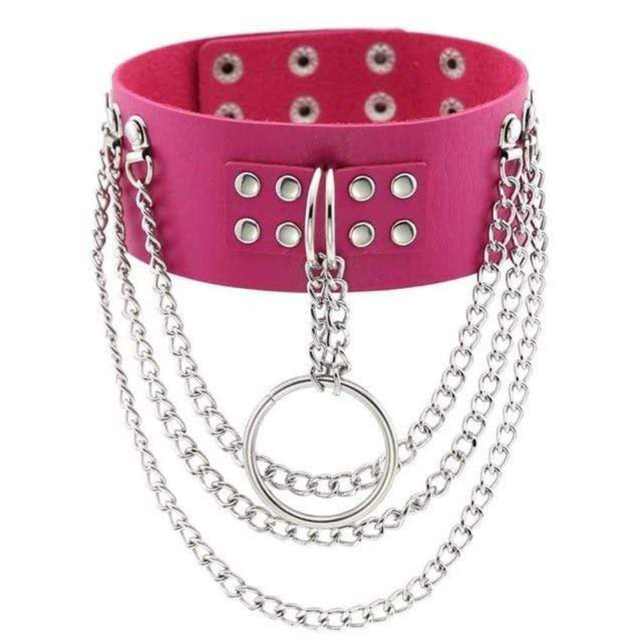 Multilayer Gothic Appeal Leather Choker, gallery view 5