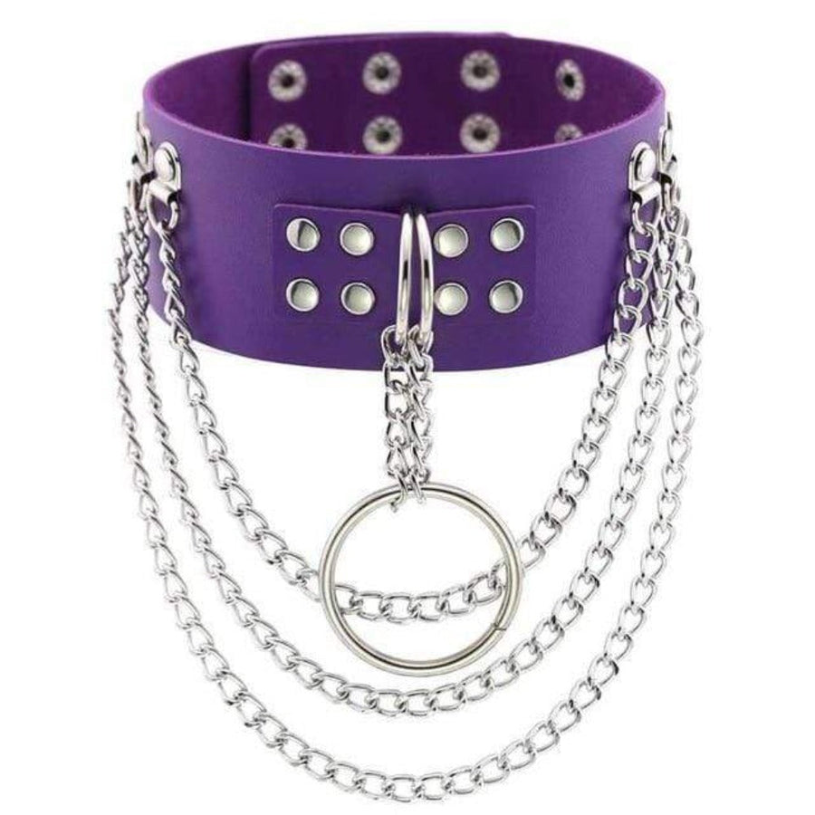 Multilayer Gothic Appeal Leather Choker, gallery view 17