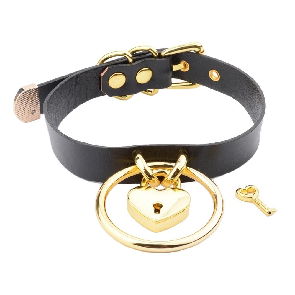 Leather BDSM Lockable Choker