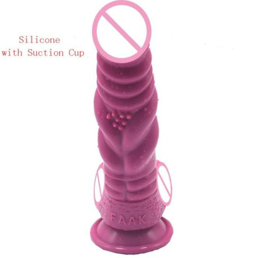8 Inch Winding Ribbed Stimulator Knot Dildo, gallery view 14
