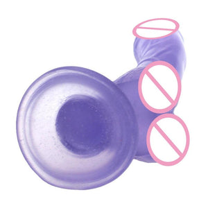 Simulation Purple Long Thin Dildo With Suction Cup