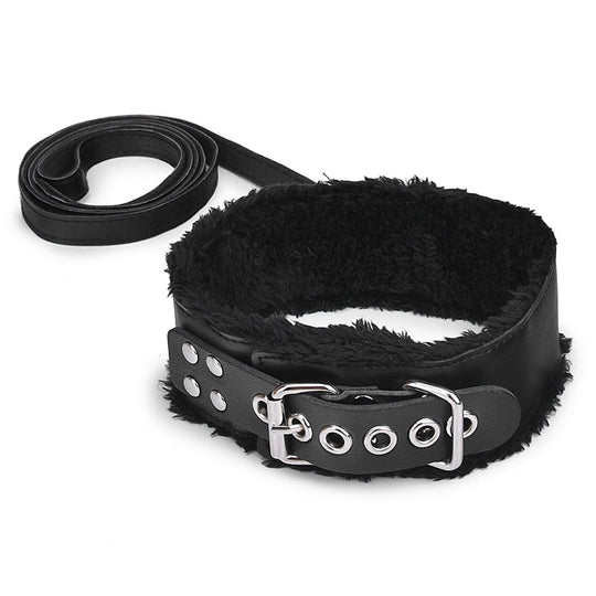 Leather Plush Collar And Leash product view