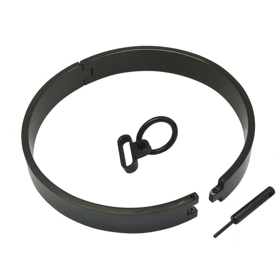 Stainless Steel Black Slave Lockable Collar BDSM, gallery view 2