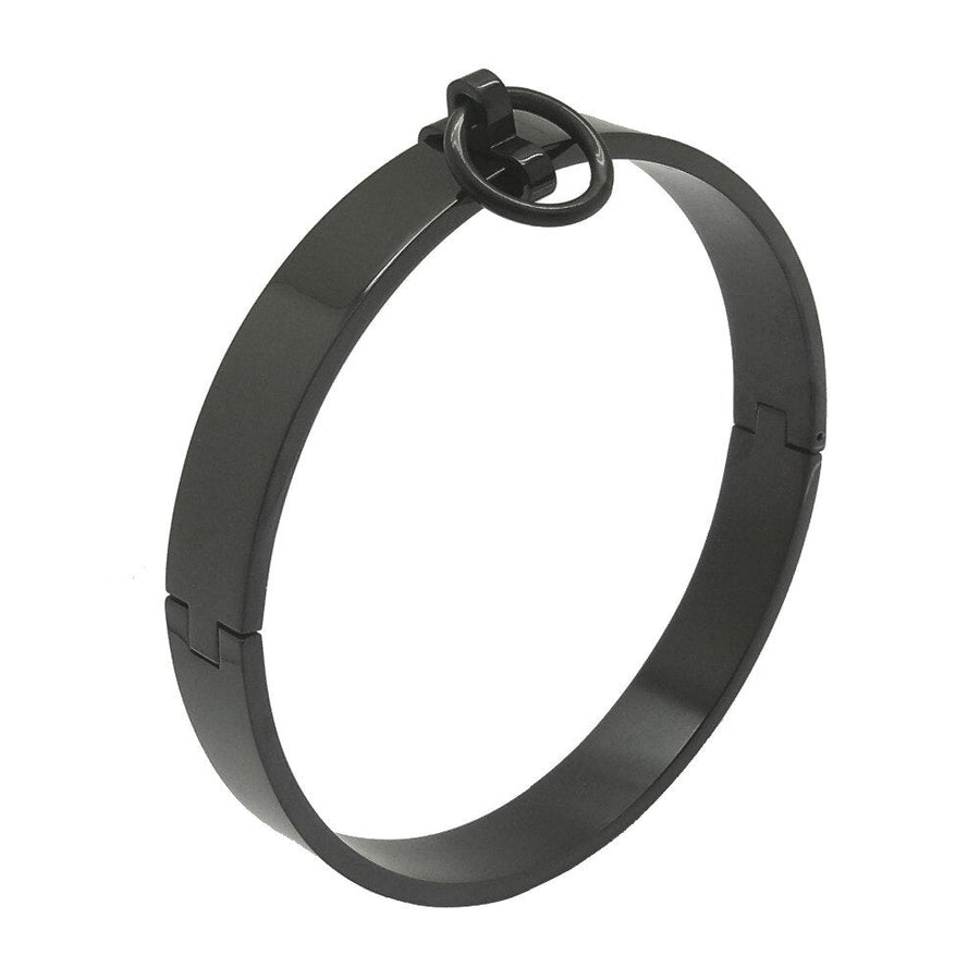Stainless Steel Black Slave Lockable Collar BDSM, gallery view 4