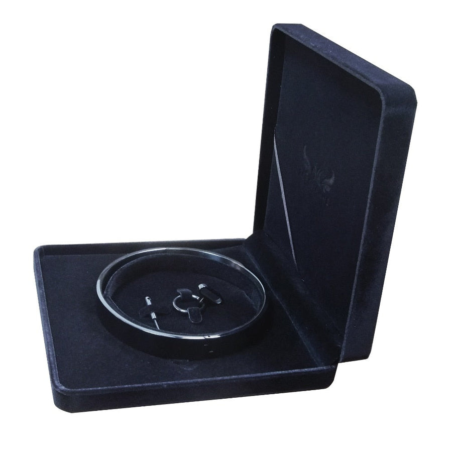 Stainless Steel Black Slave Lockable Collar BDSM, gallery view 3