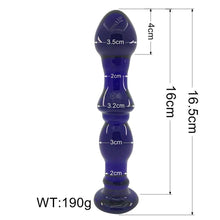 Load image into Gallery viewer, Pleasant Glass Stimulation Blue Anal Dildo BDSM
