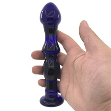 Load image into Gallery viewer, Pleasant Glass Stimulation Blue Anal Dildo BDSM
