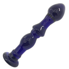 Load image into Gallery viewer, Pleasant Glass Stimulation Blue Anal Dildo BDSM
