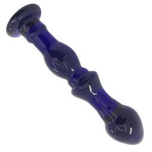 Angenehme Glasstimulation, blauer Analdildo, BDSM