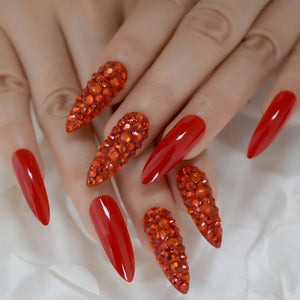 Luxury Crystal Faux Nails BDSM