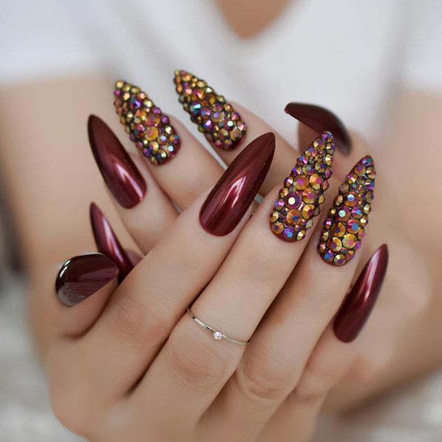 Luxury Crystal Faux Nails BDSM