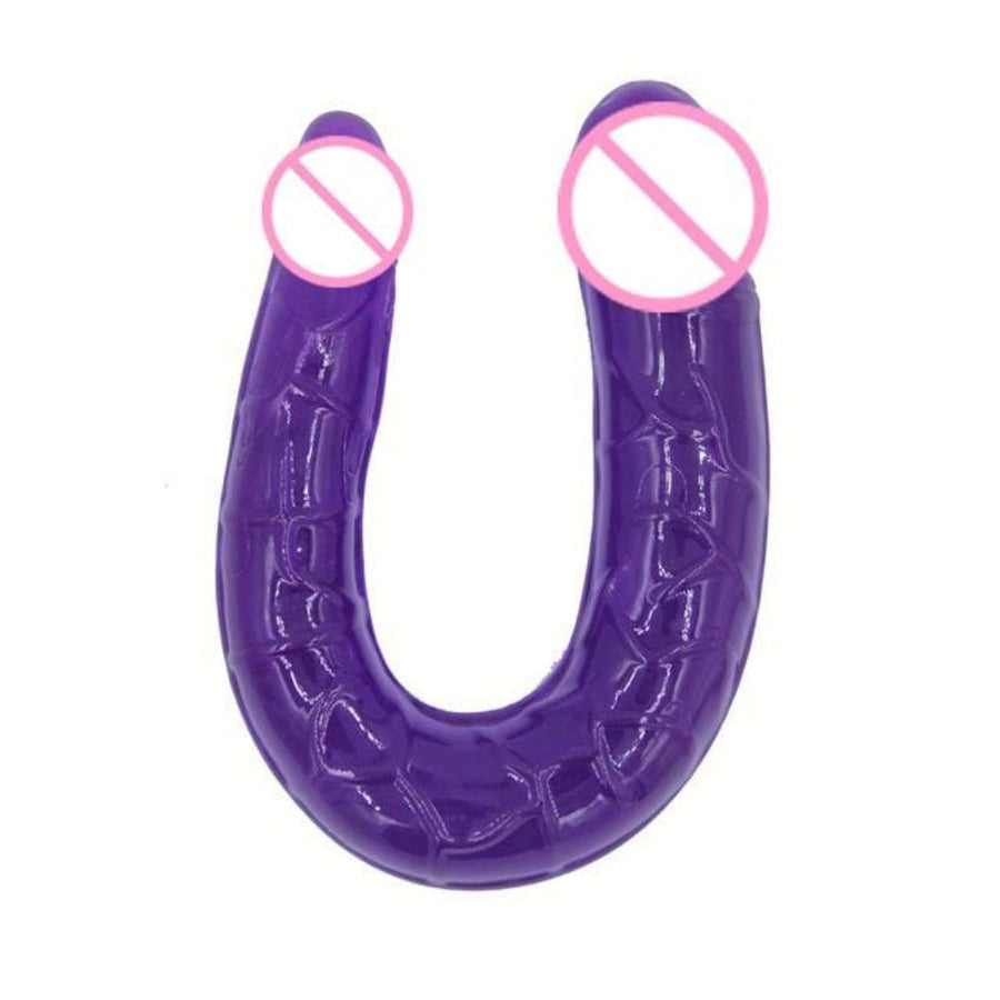 Jelly Double Head Purple Dildo BDSM product view