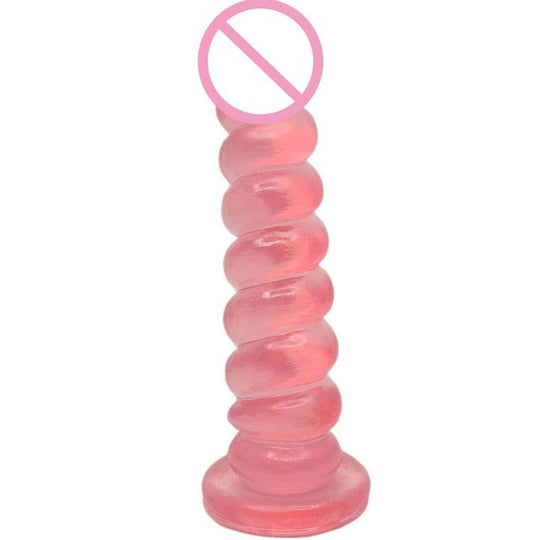 Pink Jelly Spiral Mountable Suction Cup Dildo BDSM product view