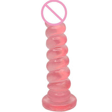 Load image into Gallery viewer, Pink Jelly Spiral Mountable Suction Cup Dildo BDSM
