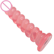 Lade das Bild in den Galerie-Viewer, Pinker Jelly-Spiral-Dildo mit Saugnapf, BDSM
