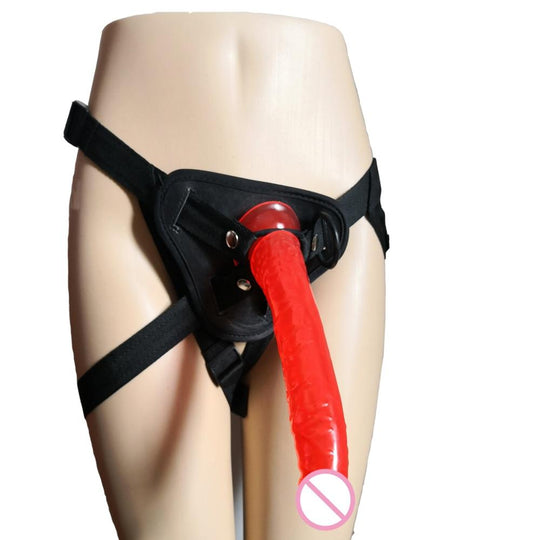 Sultry Red Jelly 8 Inch Strap On Dildo With Adjustable Belt product view