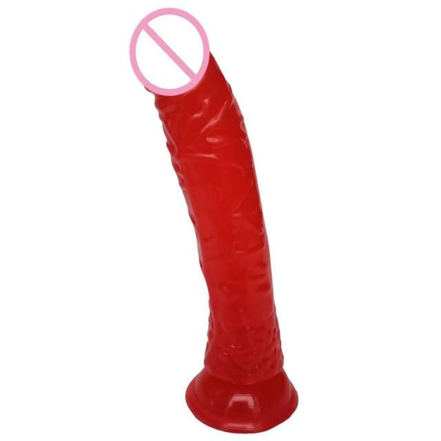 Sultry Red Jelly 8 Inch Strap On Dildo With Adjustable Belt, gallery view 2