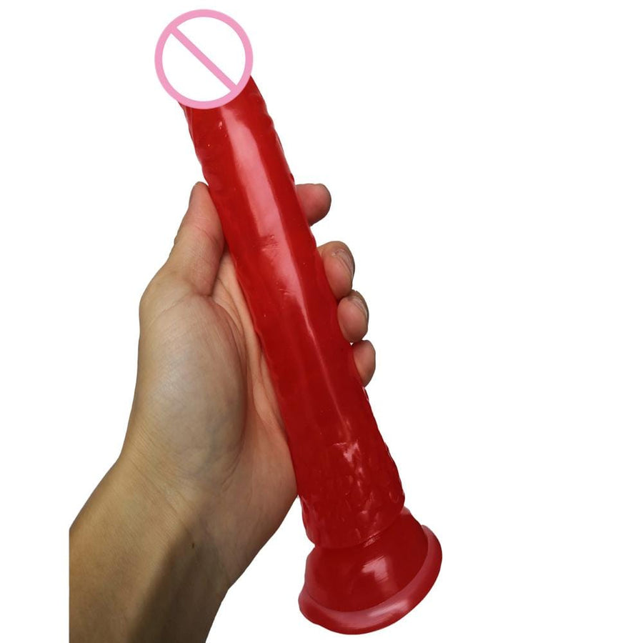 Sultry Red Jelly 8 Inch Strap On Dildo With Adjustable Belt, gallery view 7