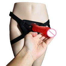 Charger l&#39;image dans la galerie, Gode ​​ceinture Sultry Red Jelly de 20 cm avec ceinture réglable
