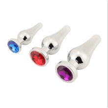 Load image into Gallery viewer, Pear-Shaped Jeweled Butt Plug 3pcs Set BDSM
