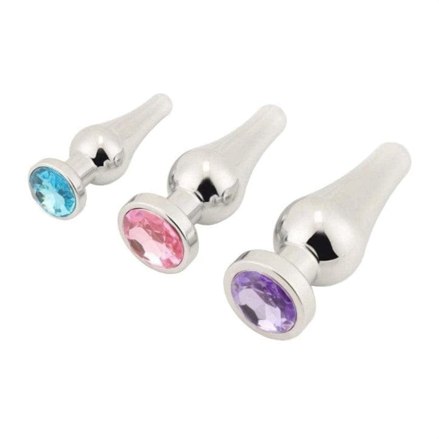 Pear-Shaped Jeweled Butt Plug 3pcs Set BDSM, gallery view 2