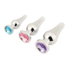 Load image into Gallery viewer, Pear-Shaped Jeweled Butt Plug 3pcs Set BDSM
